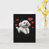 Carte Maltese Dog Love Heart For Valentines Day Maltese  (Fleur jaune)