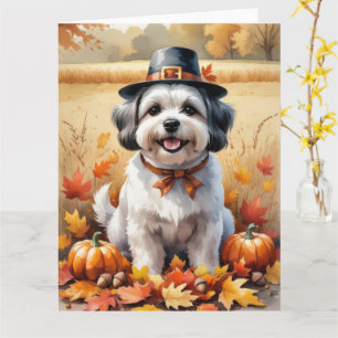 Carte Malti Tzu À L'Automne Laisse L'Art Thanksgiving