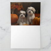 Carte Malti tzu chiot Autumn Delight Citrouille (Intérieur)