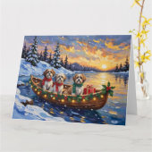 Carte Malti Tzu Christmas Boat Holiday (Fleur jaune)