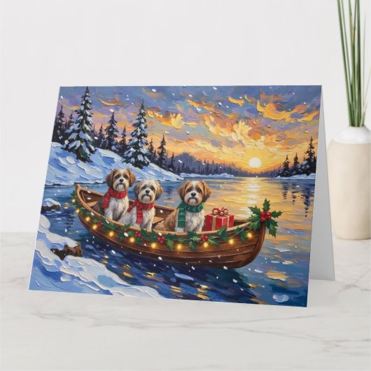 Carte Malti Tzu Christmas Boat Holiday (Devant)