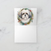 Carte Malti Tzu Christmas Wreath Festive Pup (Intérieur)