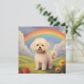 Carte Maltipoo Rainbow Bridge Nom du chien personnalisé (Debout devant)