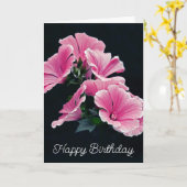 Carte Malva fleur de Mauve rose élégante (Fleur jaune)