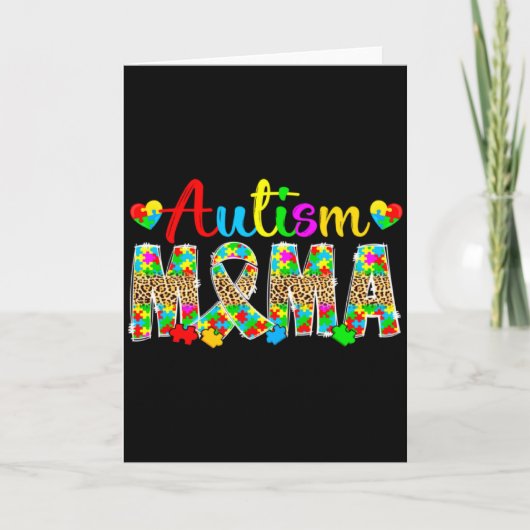 Carte Mama Autisme Léopard Mois de la sensibilisation à (Devant)