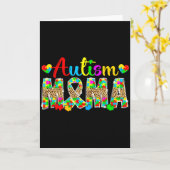 Carte Mama Autisme Léopard Mois de la sensibilisation à (Fleur jaune)