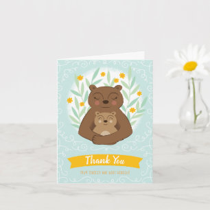 Carte Mama Bear and Baby Boy Thank You Note