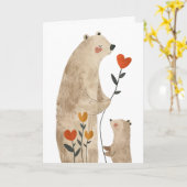 Carte Mama Bear and Cub with Photo Fête des Mères (Fleur jaune)