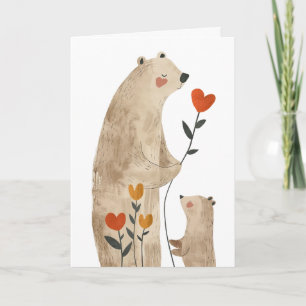Carte Mama Bear and Cub with Photo Fête des Mères
