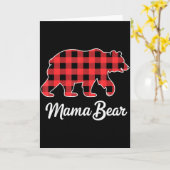 Carte Mama Bear Christmas Red Buffalo Plaid Family Match (Fleur jaune)