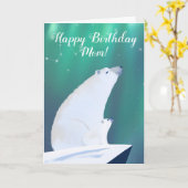 Carte Mama Bear et son bébé à regarder les étoiles (Fleur jaune)