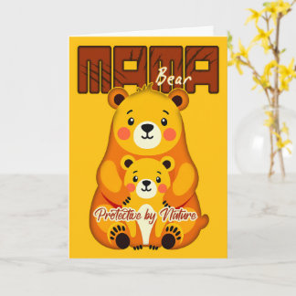 Carte Mama Bear Protective Love – Cute Mother Bear Desig