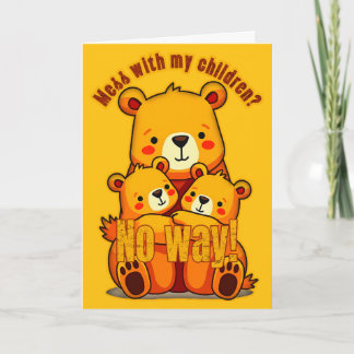 Carte Mama Bear with My Cubs – Cute Family Bear Art