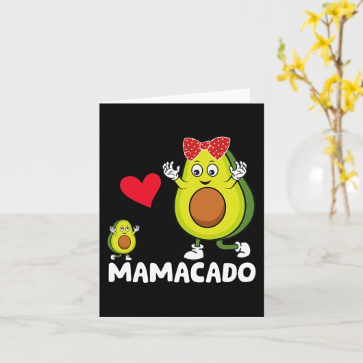 Carte Mama Best Mom Avocado Mamacado Joyeuse fête des mè (Fleur jaune)