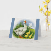 Carte mama canard et canetons (Fleur jaune)