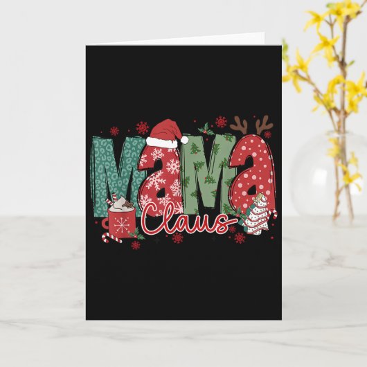 Carte Mama Claus Christmas Pajama Santa Claus Family Mat (Fleur jaune)