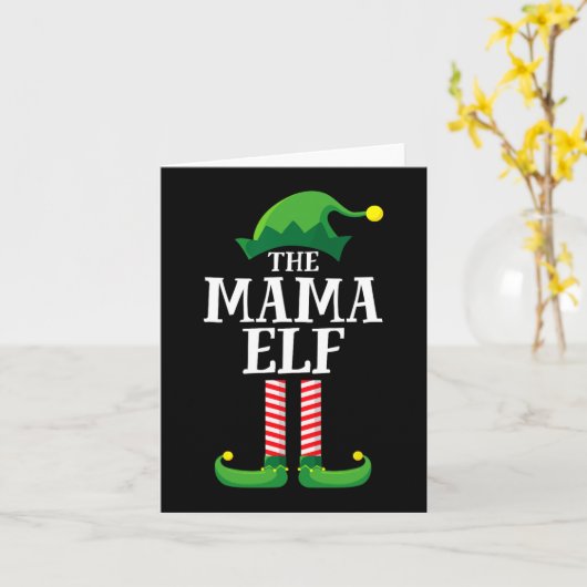Carte Mama Elf Matching Famille Groupe Noël Maman (Fleur jaune)