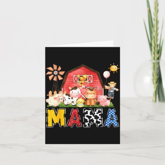 Carte Mama Farm Cow Birthday Boy Matching Family Party (Devant)