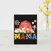 Carte Mama Farm Cow Birthday Boy Matching Family Party (Fleur jaune)