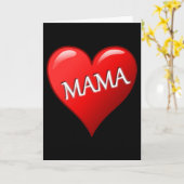 Carte Mama Heart avec Arrière - plan noir (Fleur jaune)