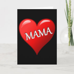 Carte Mama Heart avec Arrière - plan noir