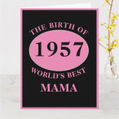 Carte Mama Joyeux Anniversaire Monogramme Nom Année Rose (Fleur jaune)