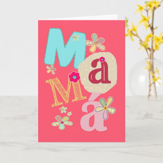 Carte mamá, le jour de mère heureux dans l'Espagnol (Fleur jaune)