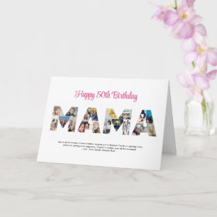 Carte Mama Photo Collage Lettre Cutout Maman Anniversair