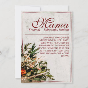 Carte Mama - tout simplement irremplaçable - Bouquet