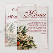 Carte Mama - tout simplement irremplaçable - Bouquet (Devant / Derrière)
