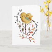 Carte Mama Whimsical Bird & Chick avec photo Fête des Mè (Fleur jaune)