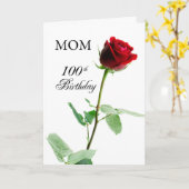 Carte Maman 100e anniversaire Fleur de rose rouge (Fleur jaune)