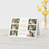 Carte Maman 30e Anniversaire Blanc Or 6 Photos Collage (Fleur jaune)