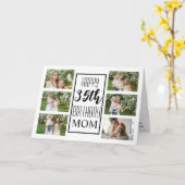 Carte Maman 35e anniversaire Noir Blanc 6 Photos Collage (Fleur jaune)
