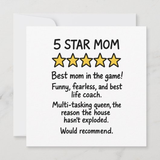 Carte Maman 5 étoiles (Devant)