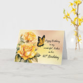 Carte Maman 60e anniversaire Yellow Roses Monarque Papil (Fleur jaune)