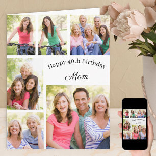 Carte Maman 6 Photo Collage N'importe quel âge Joyeux an