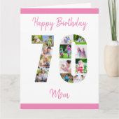 Carte Maman 70e anniversaire Numéro 70 Photo Collage (Devant)