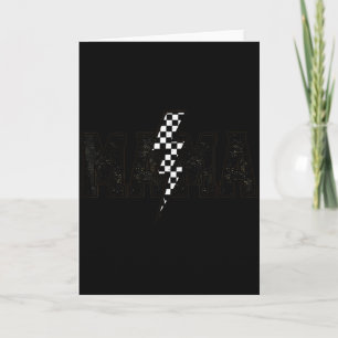 Carte Maman à carreaux noir blanc drôle fête des mères