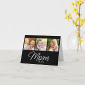 Carte Maman a fondé 3 Photo Script Noir (Fleur jaune)