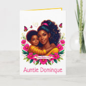 Carte Maman afro-américaine et fils Joyeuse fête des mèr (Devant)