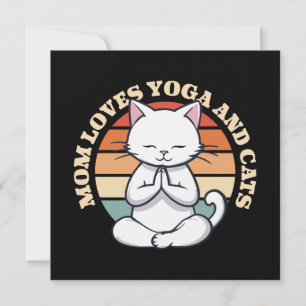Carte Maman aime les chats et le yoga