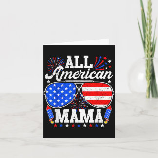 Carte Maman Américaine 4 Juillet Lunettes Famille Assort