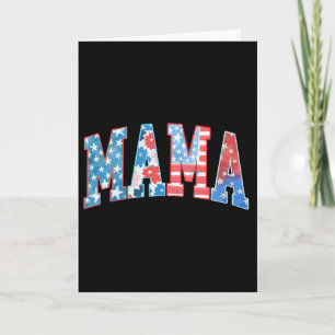 Carte Maman Américaine Patriotique Rouge Blanc Bleu Amér