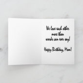Carte Maman Anniversaire : Différent Mais Le Même, Verse (Intérieur)