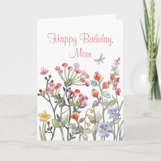 Carte Maman Anniversaire Fleurs de printemps Berries qui (Devant)