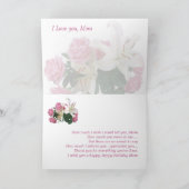 Carte Maman Anniversaire - Lys blancs et roses roses ros (Intérieur)