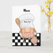 Carte Maman Anniversaire Whimsical Gnome Chef Cuisine (Fleur jaune)