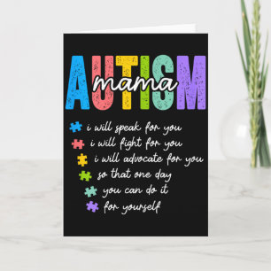Carte Maman autiste je me battrai pour toi jusqu'à ce qu