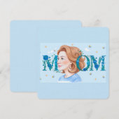 Carte Maman aux fleurs bleues (Devant / Derrière)